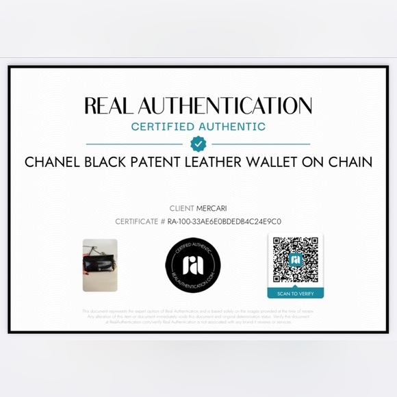 💯 CHANEL CC Black Patent Leather Wallet on Chain w/ auth cert - Picture 14 of 14